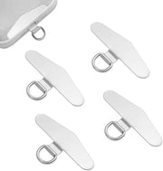 Tether per Telefono in Acciaio Inox Argento - Cavo per Telefono - Cavo di Collegamento - Connettori - 4 Pezzi - 4,8x2,3 cm
