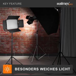 luce LED dimmerabile 100W bicolore + slot per batteria I Luce video e luce fotografica Niova 100-F, 3.200-5.600K, 9.000LM I Luce da studio e luce continua mobile I Luce per streaming