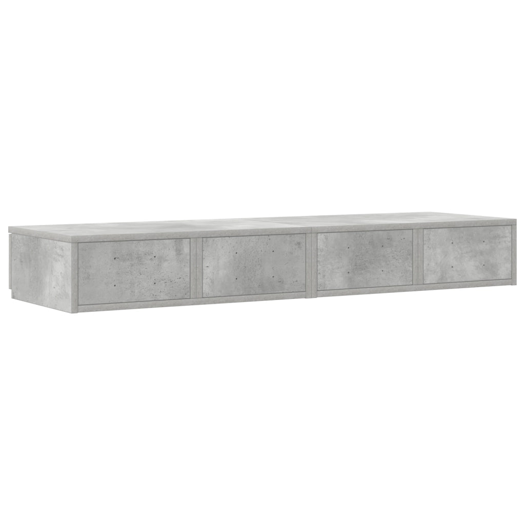 Cassetti da letto Comodino grigio in cemento 120x36.5x16.5 cm Legno ingegnerizzato