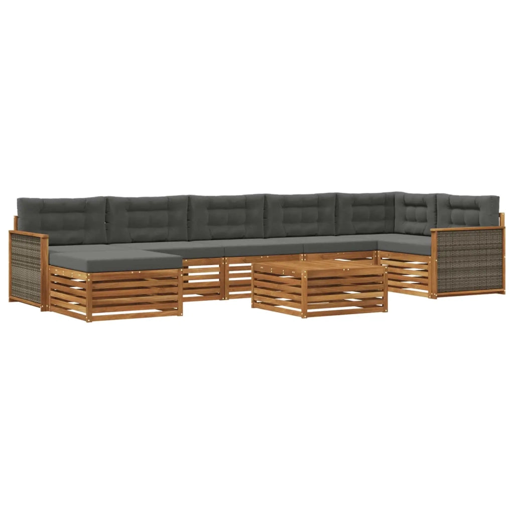 Set di divani da esterno 8 pz Naturale e Antracite 3383650