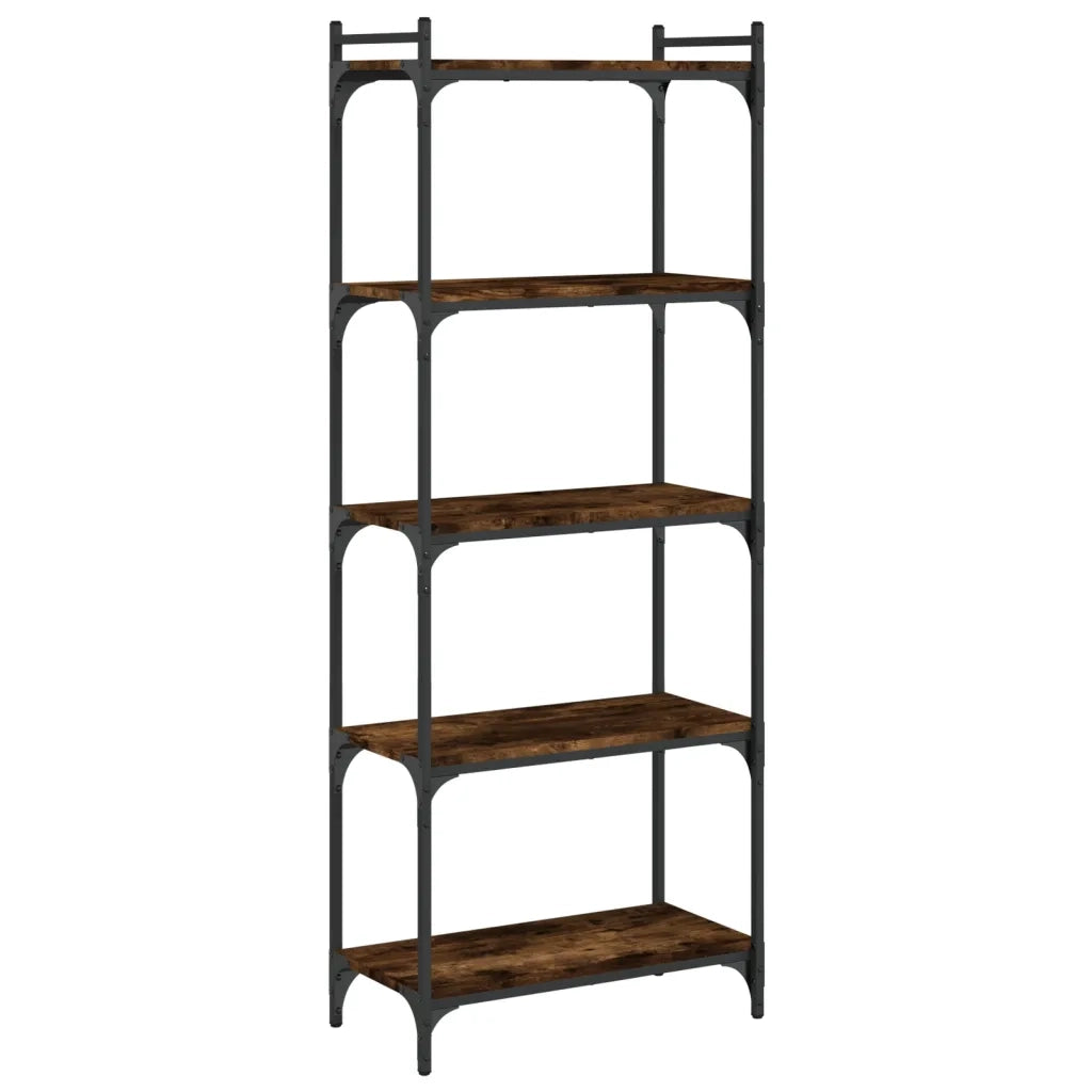 Libreria a 5 Ripiani-Scaffale per Libri-Mobile di Stoccaggio Rovere Fumo 60x30x154 cm Legno Multistrato