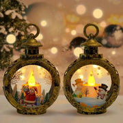 Set di due lanterne decorative, lanterna di neve, lanterna appesa, lanterna in forma di Babbo Natale e neve, per Natale, Halloween, Ramadan, decorazione da tavola.