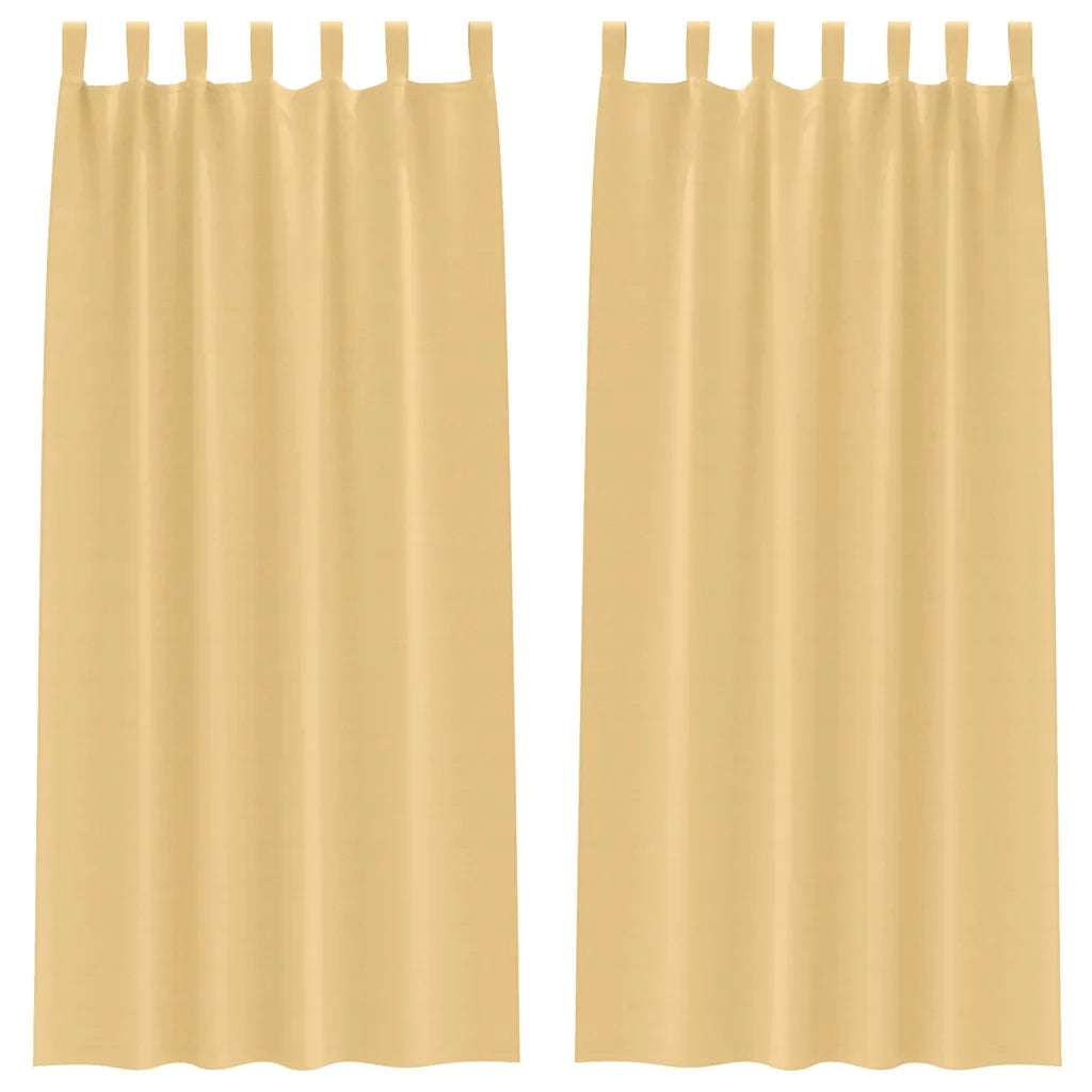 vidaXL Tende con tende 2 pcs Beige Poliestere