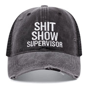 SUPERVISORE DI MERDA Cappellino da baseball con foro per il foro Cappellino da cowboy nero