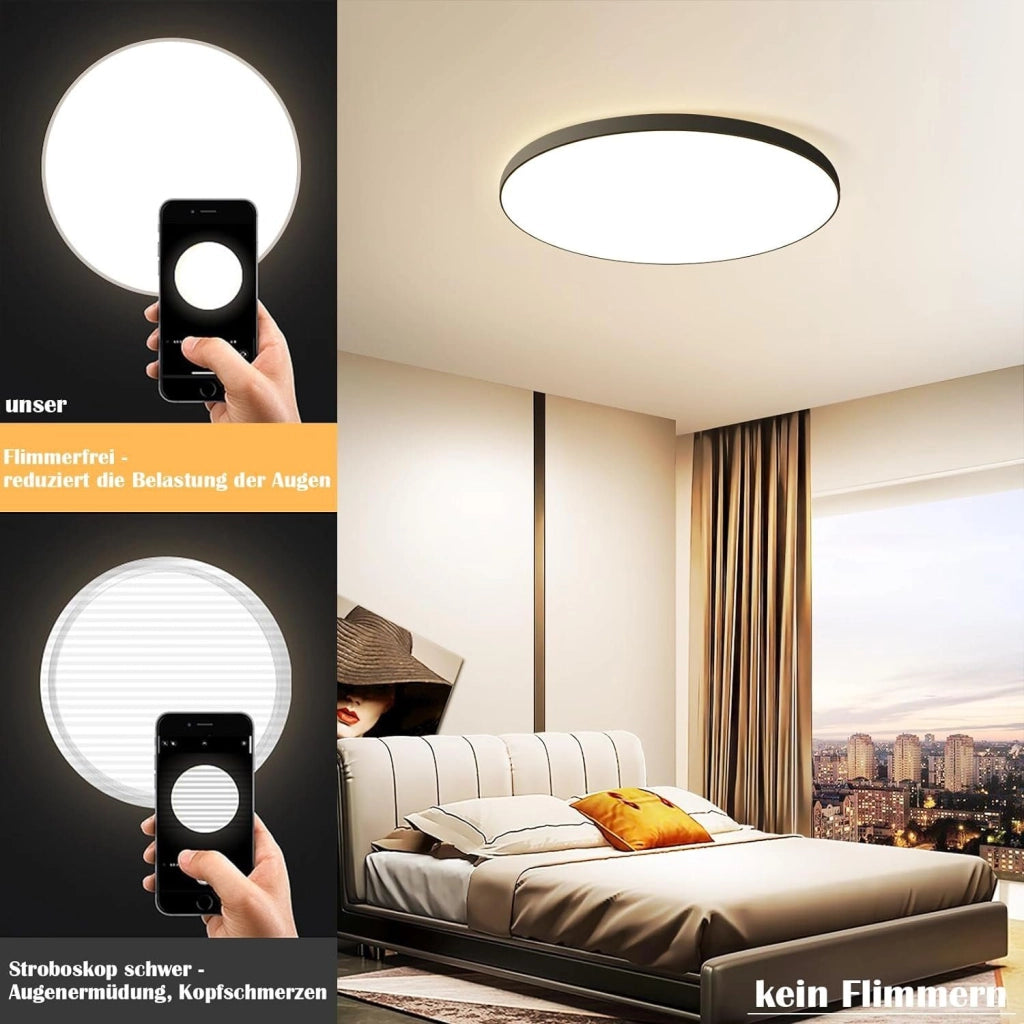 ZMH Lampada da soffitto a LED IP44 con telecomando - Illuminazione di design per cucina e corridoio