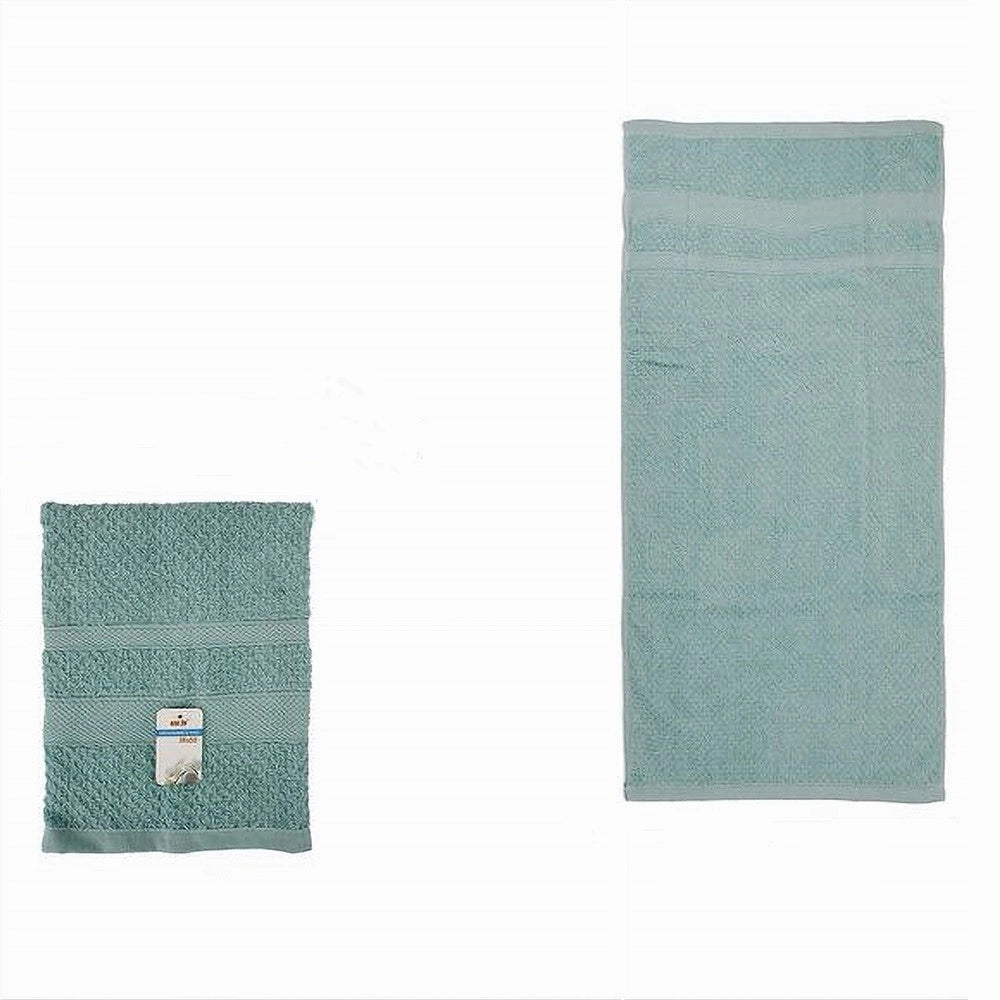 Trade Shop - Asciugamano Da Bagno Ospite In Cotone Morbida 30x50cm 65gr Colore Celeste 79496 -