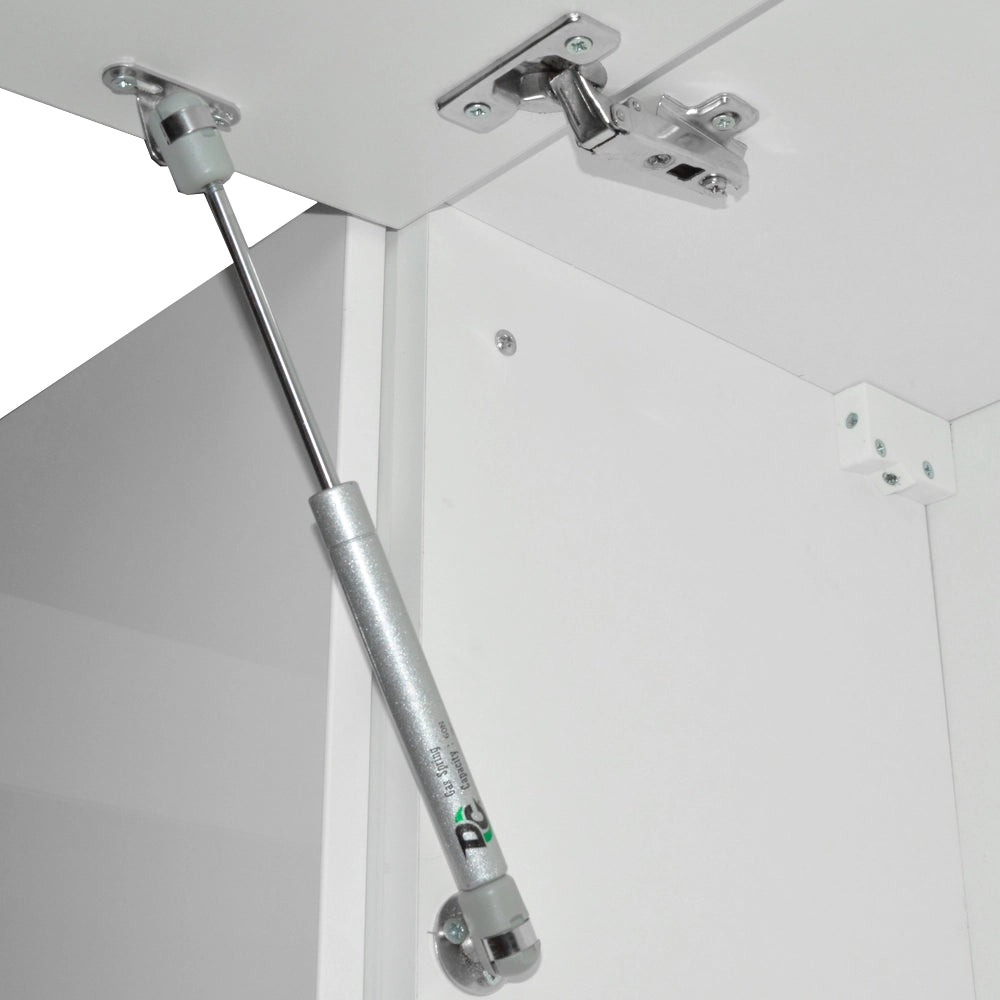 Vicco Cucina angolare completa Bianco/bianco lucido 187 x 167 cm , PL Marmo con striscia LED
