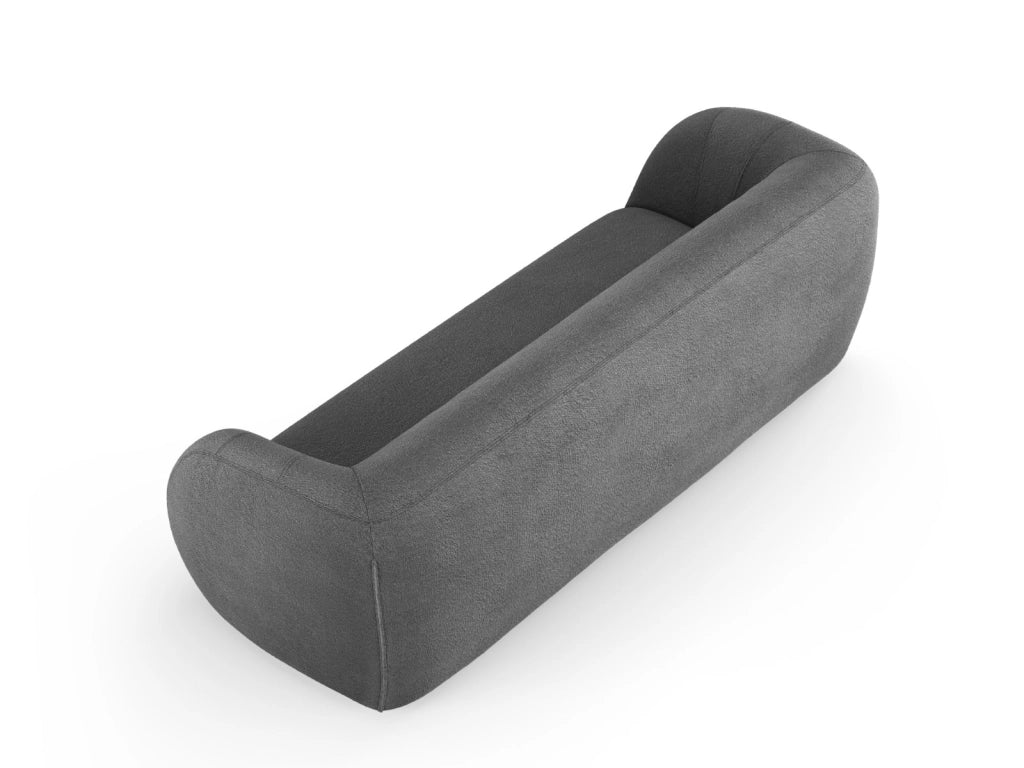 Cosmopolitan Design - Divano "Essen" 3 posti in bouclé grigio scuro 
