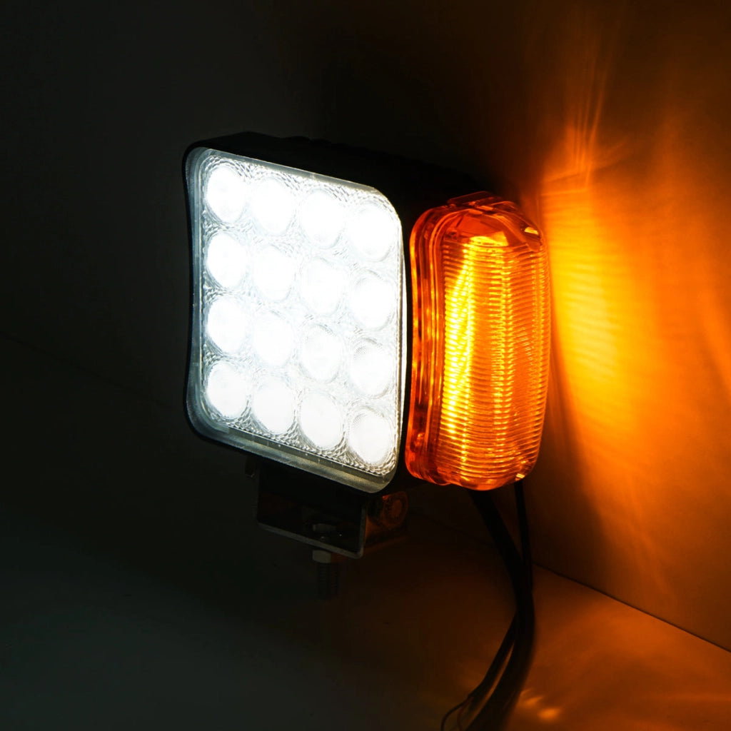 Set di lampade LED tipo faro con segnalazione destra e sinistra, 16 LED, 12-24V, dimensioni 139x128x57mm, Breckner Germany