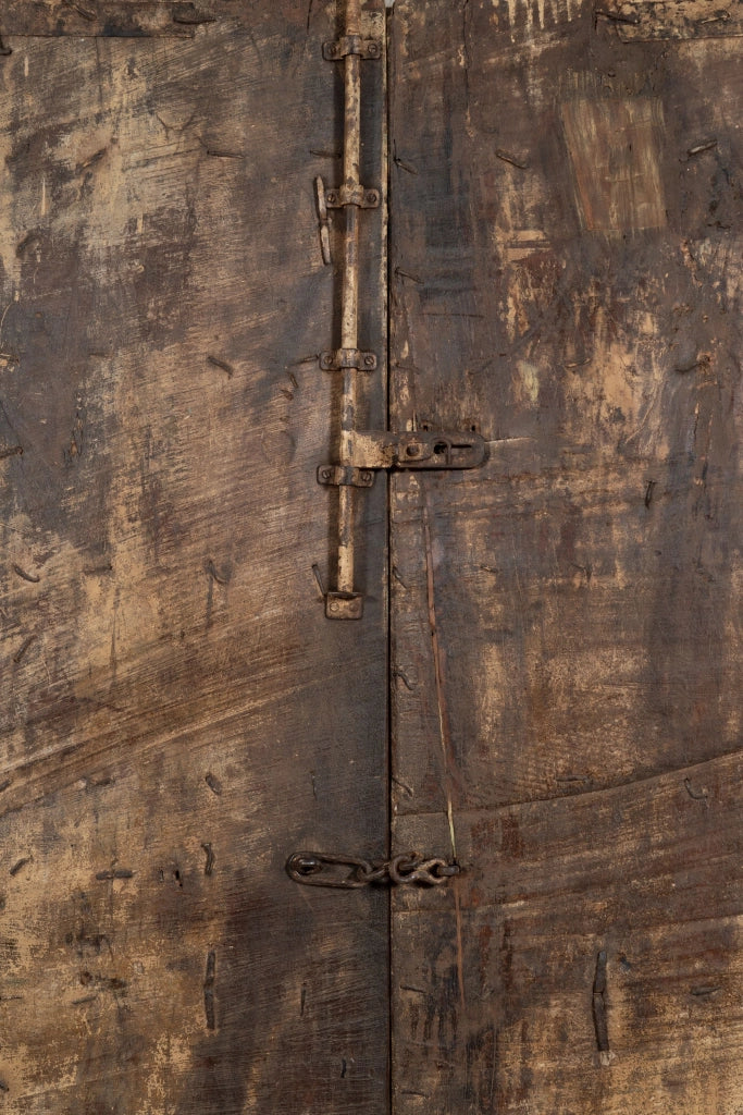 Biscottini Porta portone in legno massello e ferro da interno o da esterno vecchia e antica medievale