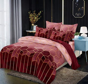 Duvetino a geometrie 2/3 parti con disegno floreale botanico stoffa per coperta da letto con imbottitura microfibra e chiusura a zip nascosto
