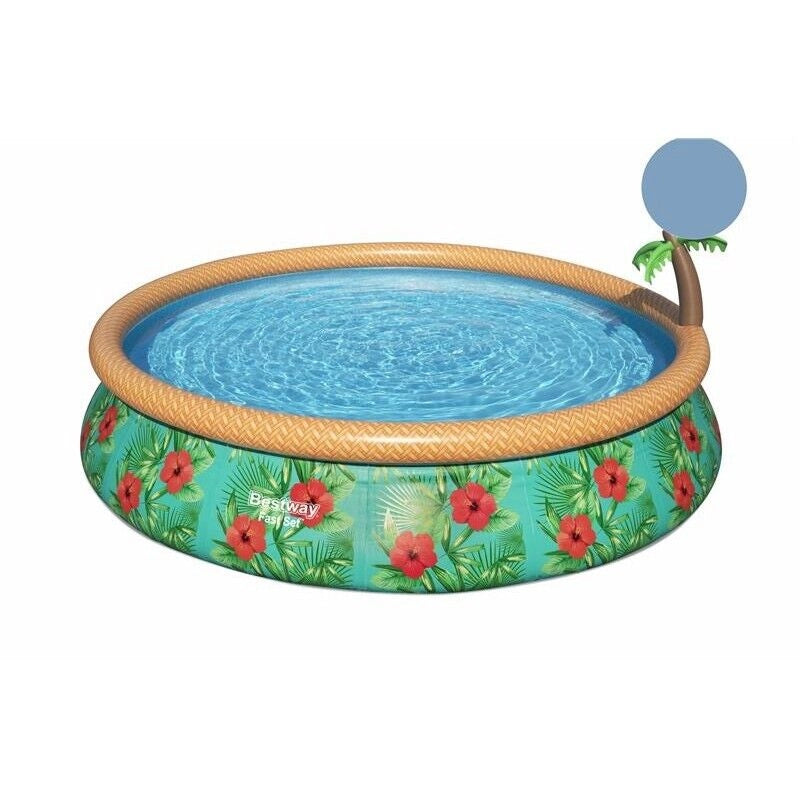 BESTWAY FAST SET PARADISE PALMS PISCINA GONFIABILE 457 X 84 CM