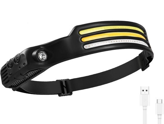 Lampada LED Portatile con Sensore di Movimento - 230° Ampia Lente, 5 Modelli & 3 Strisce di Luce - Lampada Portatile Idroresistente Adatta per Escursioni, Campeggio & Passeggiate