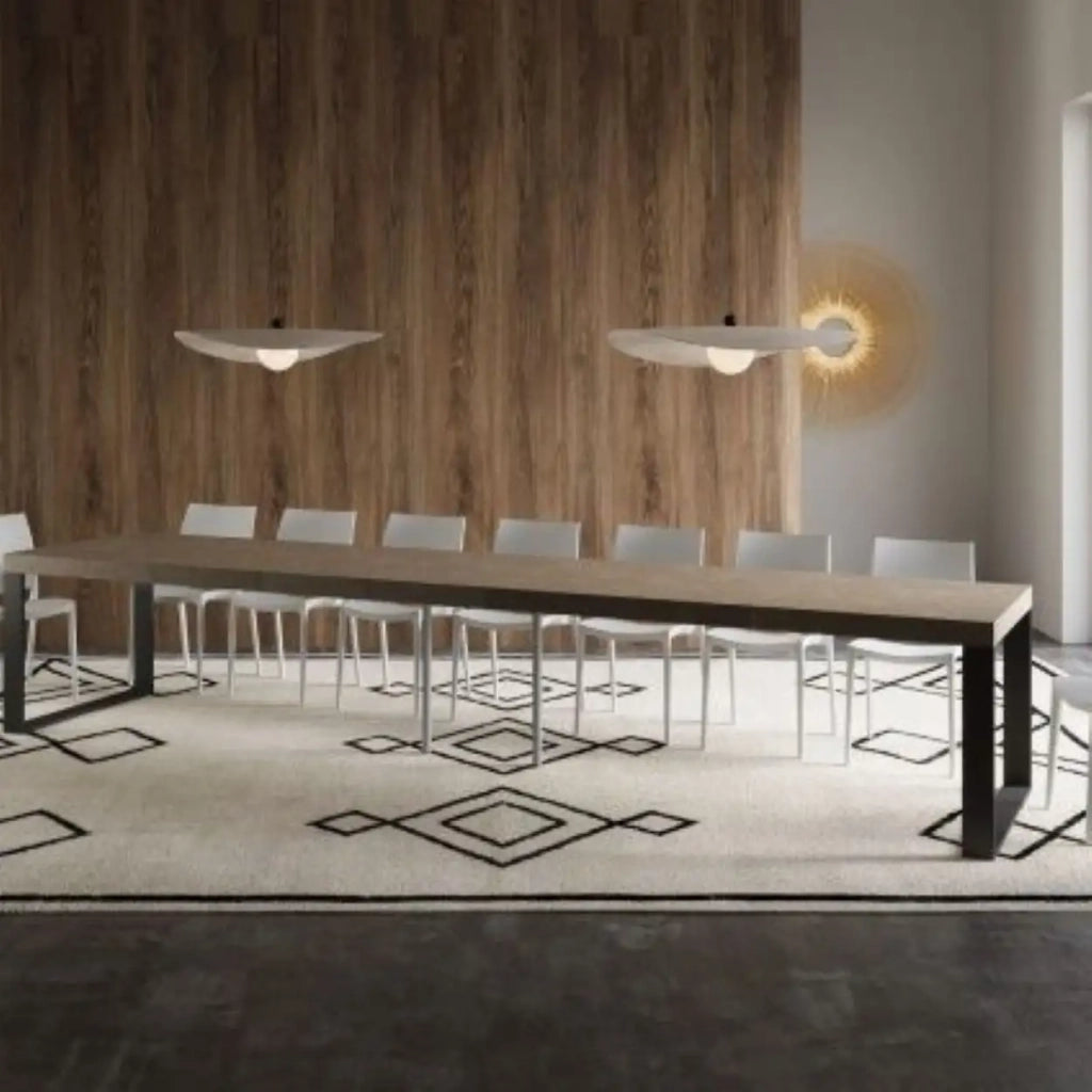 Tavolo allungabile 160/420x90 cm Tecno Premium tortora gambe antracite