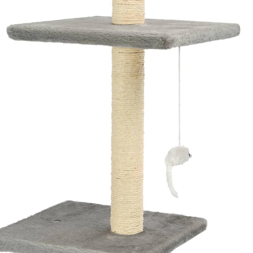 Tiragraffi albero per gatti cuccia per gatti giocattolo peluche sisal 260 cm grigio 3702111