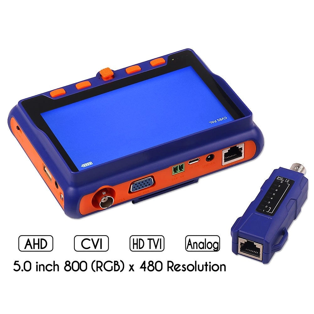 Trade Shop - Tester Telecamere Videosorveglianza Ahd Hd Cctv Vga Tvi Utp Cvi Cvbs Monitor 5" -