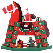 Trade Shop - Calendario Avvento Altalena Cavallo Natale Legno Cassetti Decorazioni Natalizie -