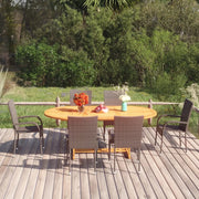 Set Mobili da Pranzo Giardino 7 pz in Polyrattan Marrone cod mxl 46811