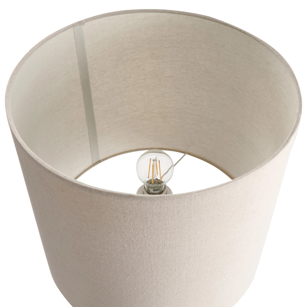 Lampada da terra Supporto in metallo marrone chiaro Paralume in tessuto Design con perline Stile classico