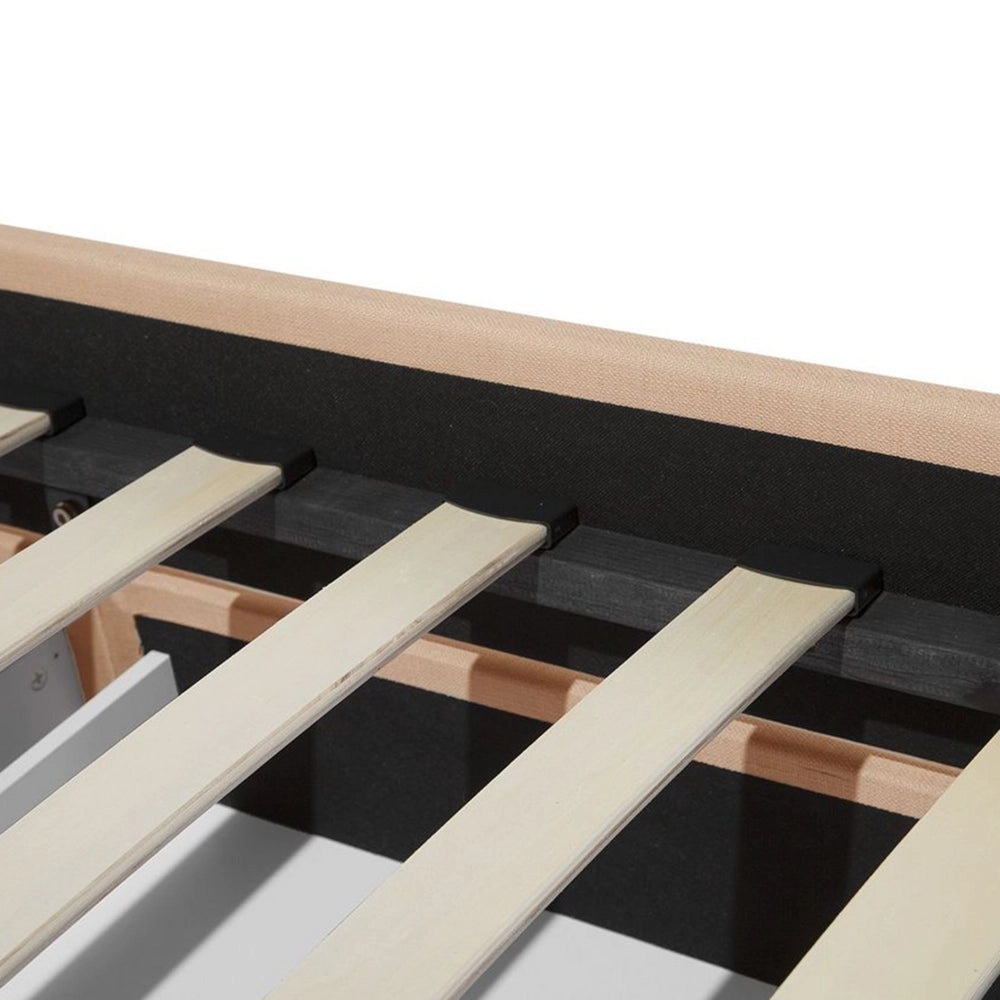 Struttura del letto Cassetto imbottito in poliestere beige 180 x 200 cm Design tradizionale