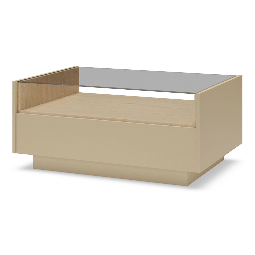 Karisasa, Tavolino da Salotto un Cassetto, 96x40x43h cm Marrone Chiaro
