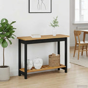 VidaXL Tavolo consolle con lo scaffale EKAI Nero 112 x 35 x 76 cm 42037017
