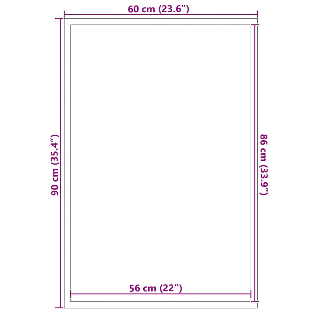Zerbino d'ingresso moderno rettangolare 60 x 90 cm design minimalista base antiscivolo in polipropilene nero 02_0058138