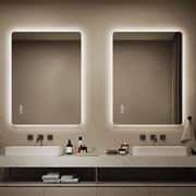 Specchio da bagno LED senza cornice 60x80 cm, retroilluminato, antiappannamento, dimmerabile, 3 tonalità luce