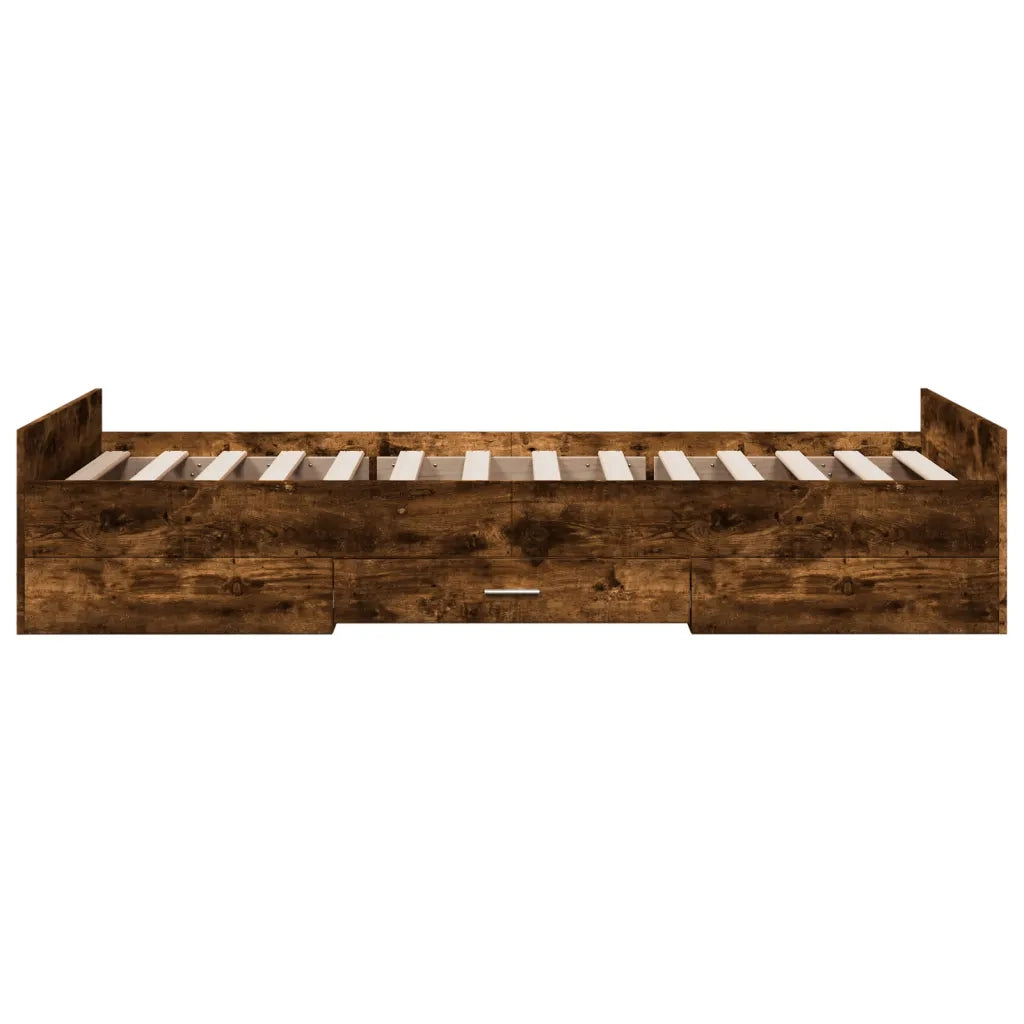 Giroletto con Cassetti Rovere Fumo 75x190 cm Legno Multistrato 3280353