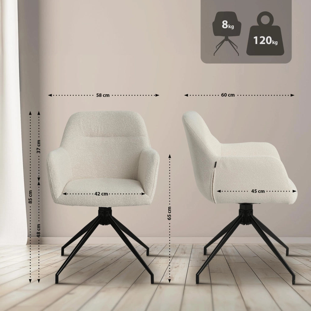 Sedia per sala da pranzo Merlinda in tessuto Teddy 4