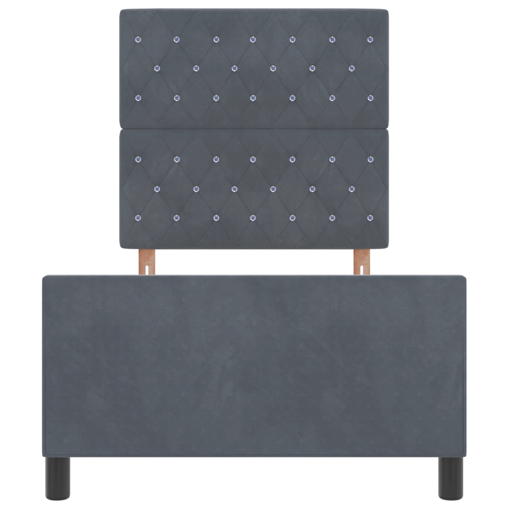 Struttura Letto Grigio Scuro 90x190 cm Velluto
