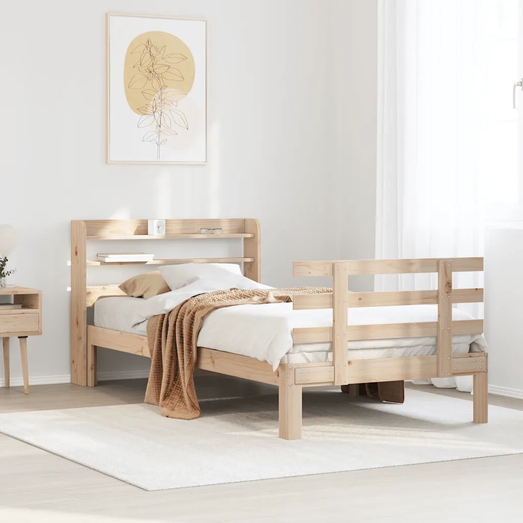 Giroletto con Testiera 100x200 cm Legno Massello di Pino