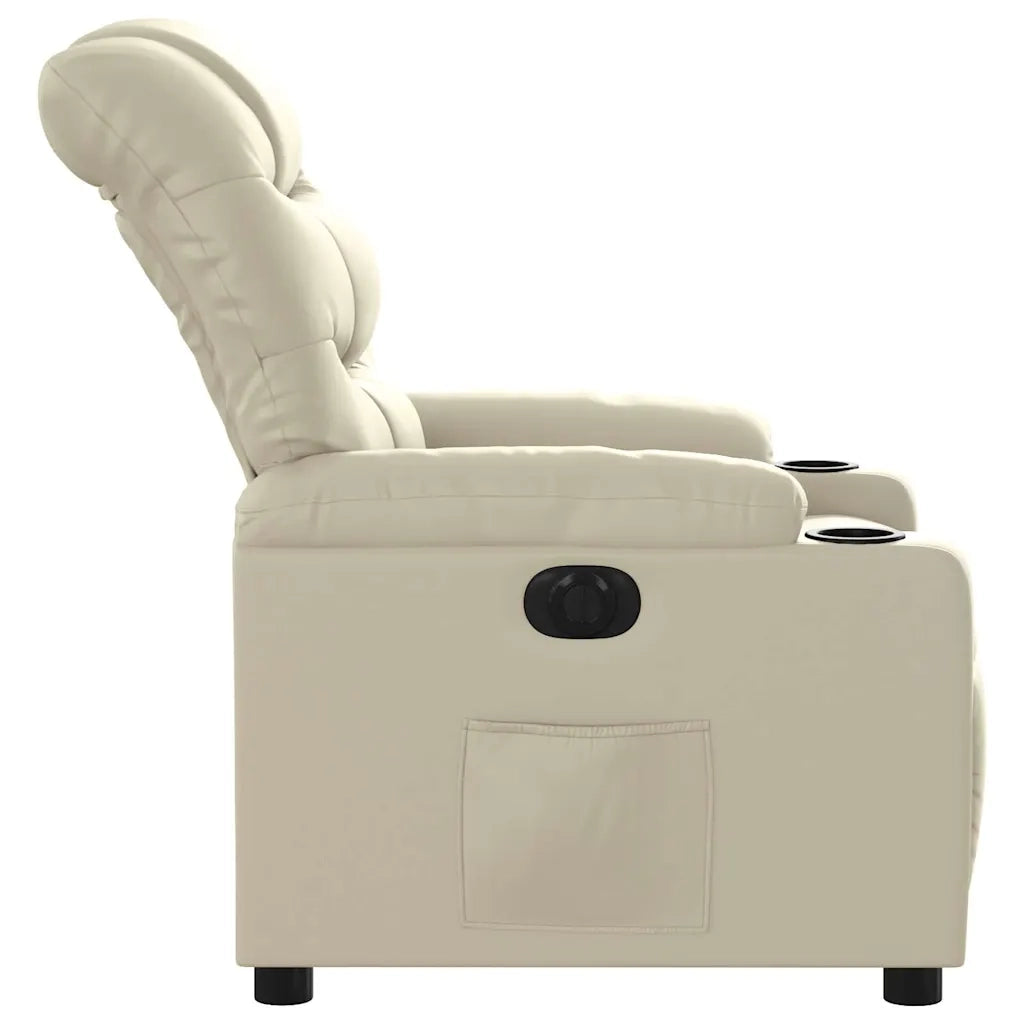 Divano Sedia-Poltrona Reclinabile Elettrica Crema in Similpelle 892830