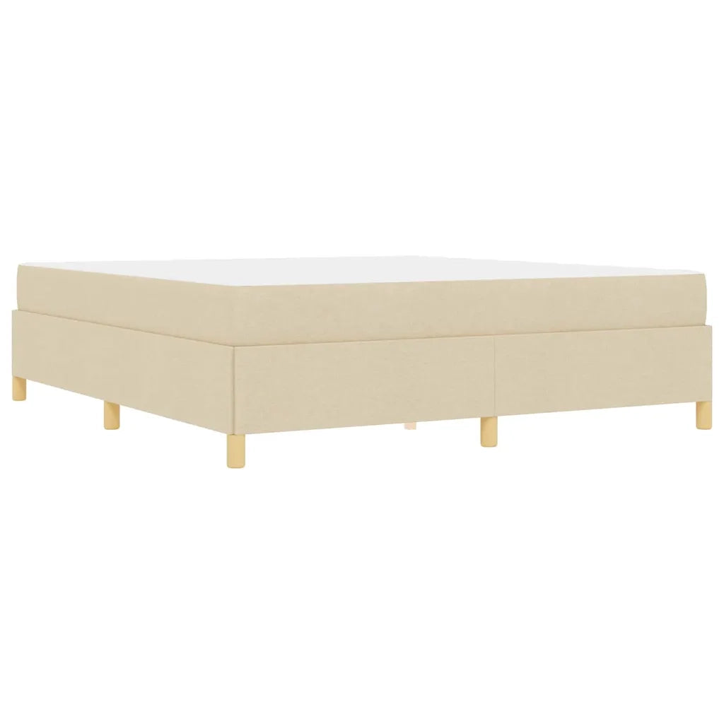 vidaXL Letto a molle Crema e Beige e Bianco 180 x 200 cm Tessuto