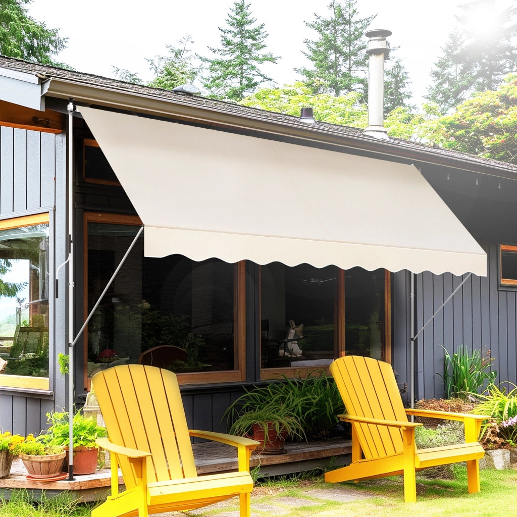 Toldo Manuale Retrattile Esterno ¨C zephmum ¨C Beige 4x1.2 m