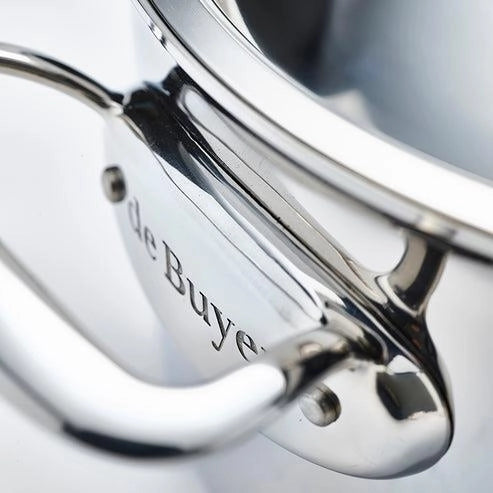 De Buyer 3742.28 Affinity Pentola Alta Acciaio Inox con Coperchio Vetro 28 cm Induzione 2 Manici Lavabile in Lavastoviglie Resistente al Forno colore Acciaio inox
