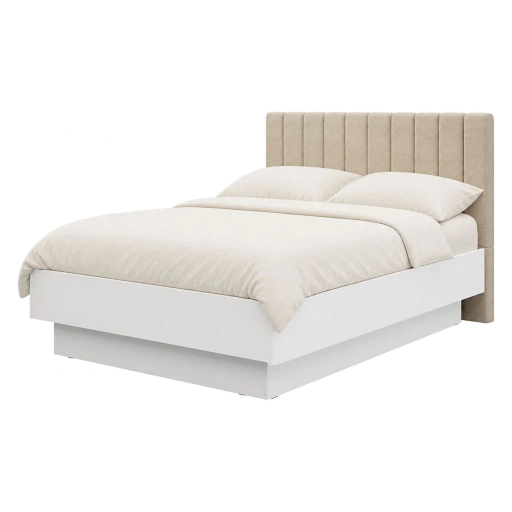Letto Matrimoniale Byron, Letto Matrimoniale Dimensione Materasso 180x200 cm, Bianco