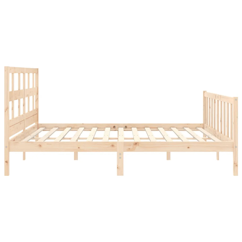 Giroletto senza Materasso-Struttura Letto 200x200 cm in Legno Massello di Pino 548948