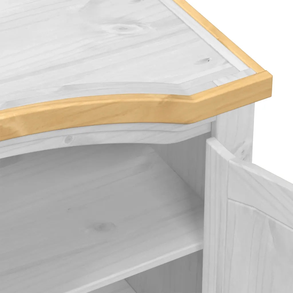 Armadio Corona Bianco 102x52x186 cm in Legno Massello di Pino CFW3247370