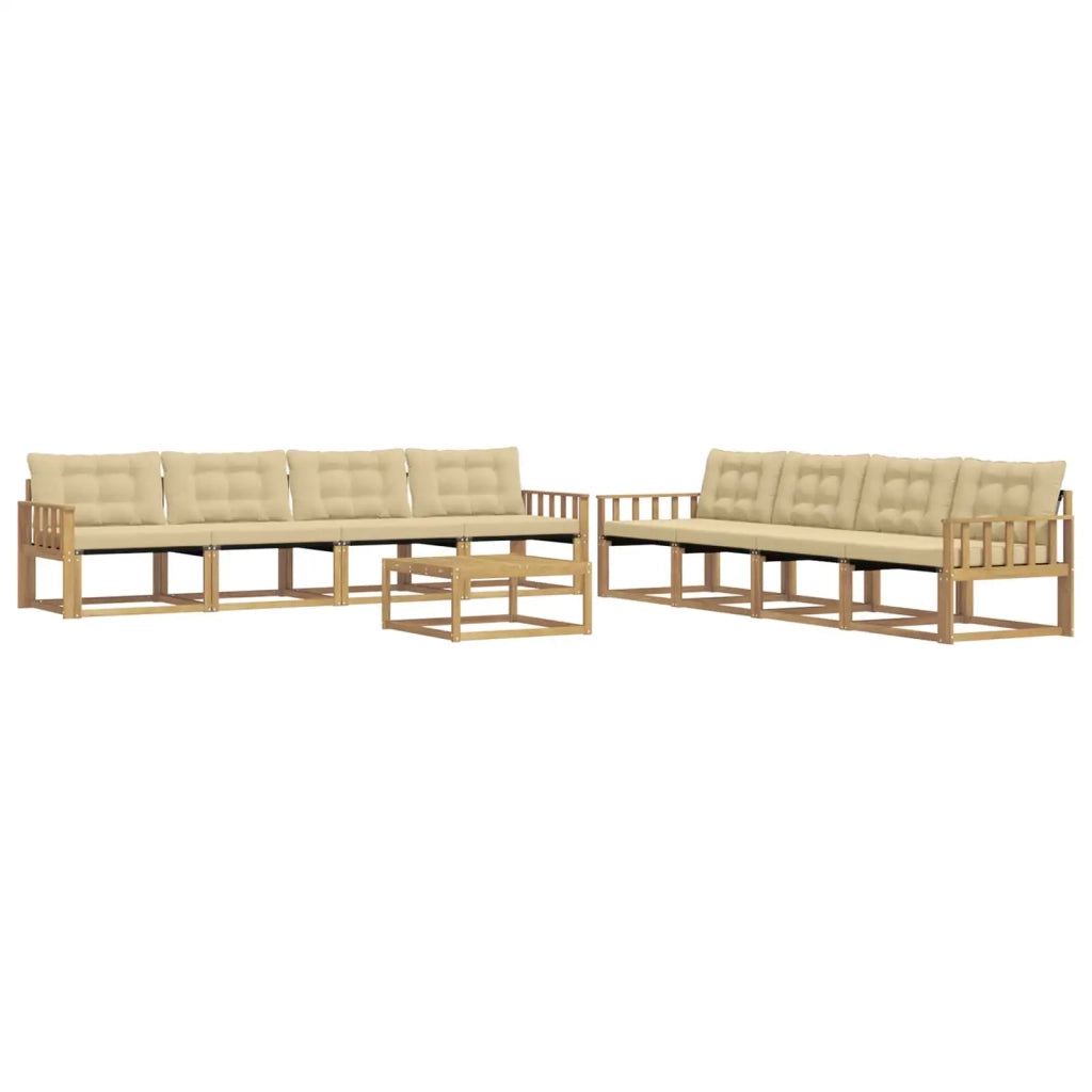 Set di divani da esterno 9 pz Bianco e Beige 3388539
