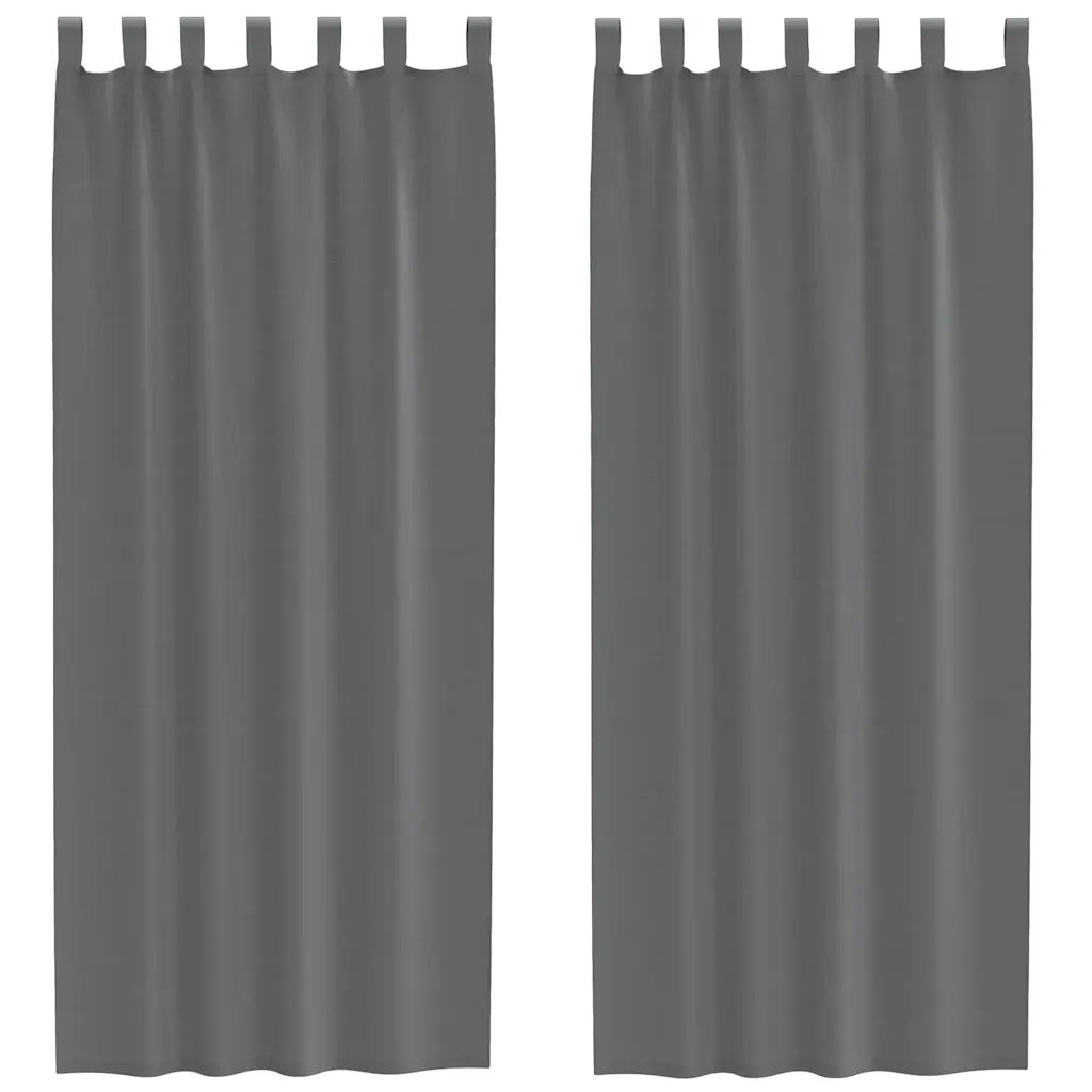 Tende in Voile con Passanti 2 pz Grigio Scuro 140x260 cm