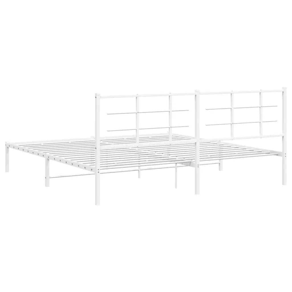 Giroletto con Testiera-Struttura Letto con testiera Metallo Bianco 193x203 cm 701043