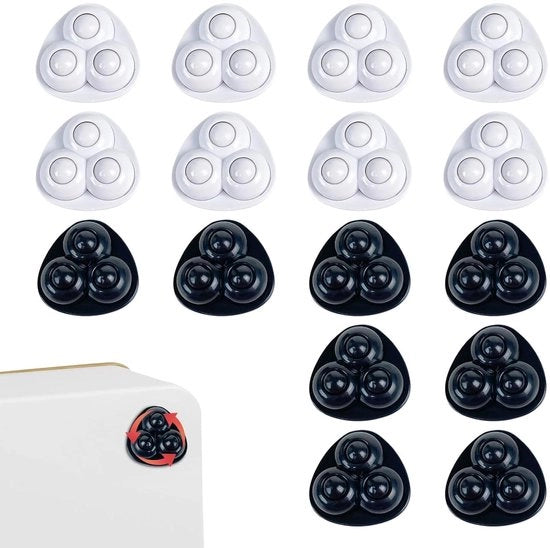 Set di 16 ruote per mobili e elettrodomestici - Ruote a sfera con rotazione 360° - Adesivo e resistente - Ruote mini per secchio e piccoli mobili