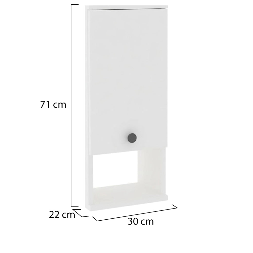Tarano, Mobile Pensile 2 Ripiani, 30x71h cm Bianco