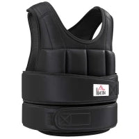 Gilet zavorrato regolabile da 10 kg, con pesi rimovibili, in tessuto Oxford, Nero