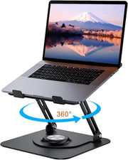 Supporto per laptop - Base 360° girevole - Ripiegabile - Regolabile in altezza - Ergonomico - Ventilato - Compatibile con MacBook - 10-17