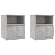 Set di 2 Comodini | Armadio da Notte | Mobiletto da notte Grigio Cemento 40x40x50 cm in Legno Multistrato