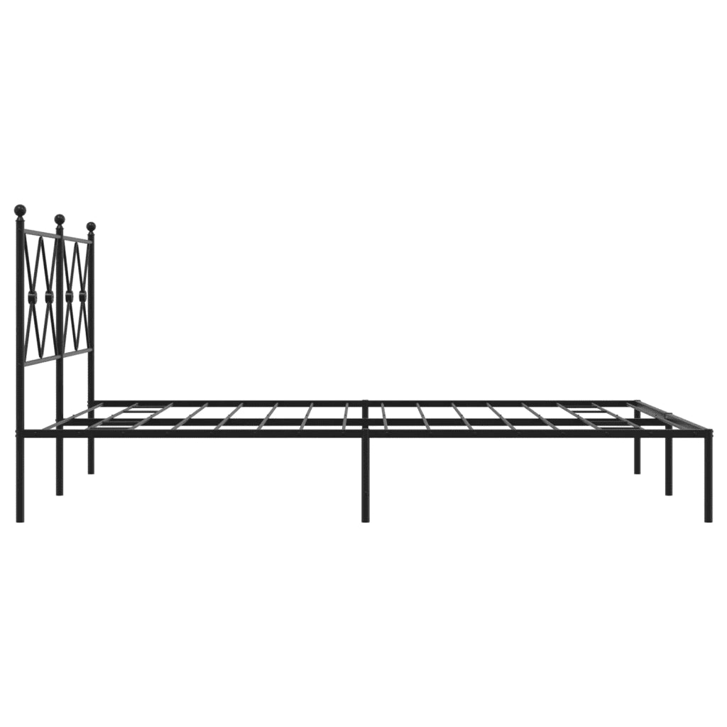 Letto matrimoniale | Letto per adulti | Giroletto con Testiera in Metallo Nero 140x190 cm