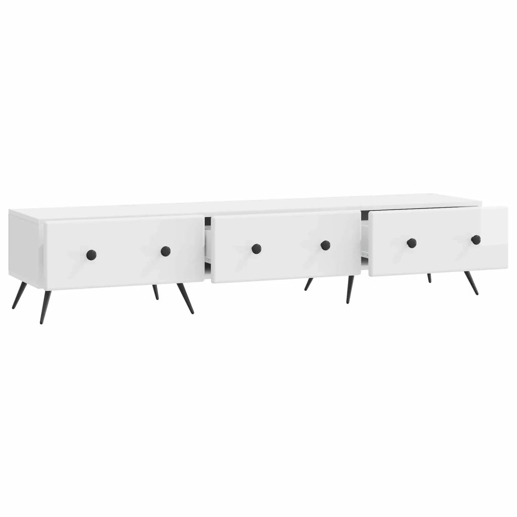 Mobile TV Bianco Lucido 147 x 34,5 x 30 cm Legno ingegnerizzato 895629