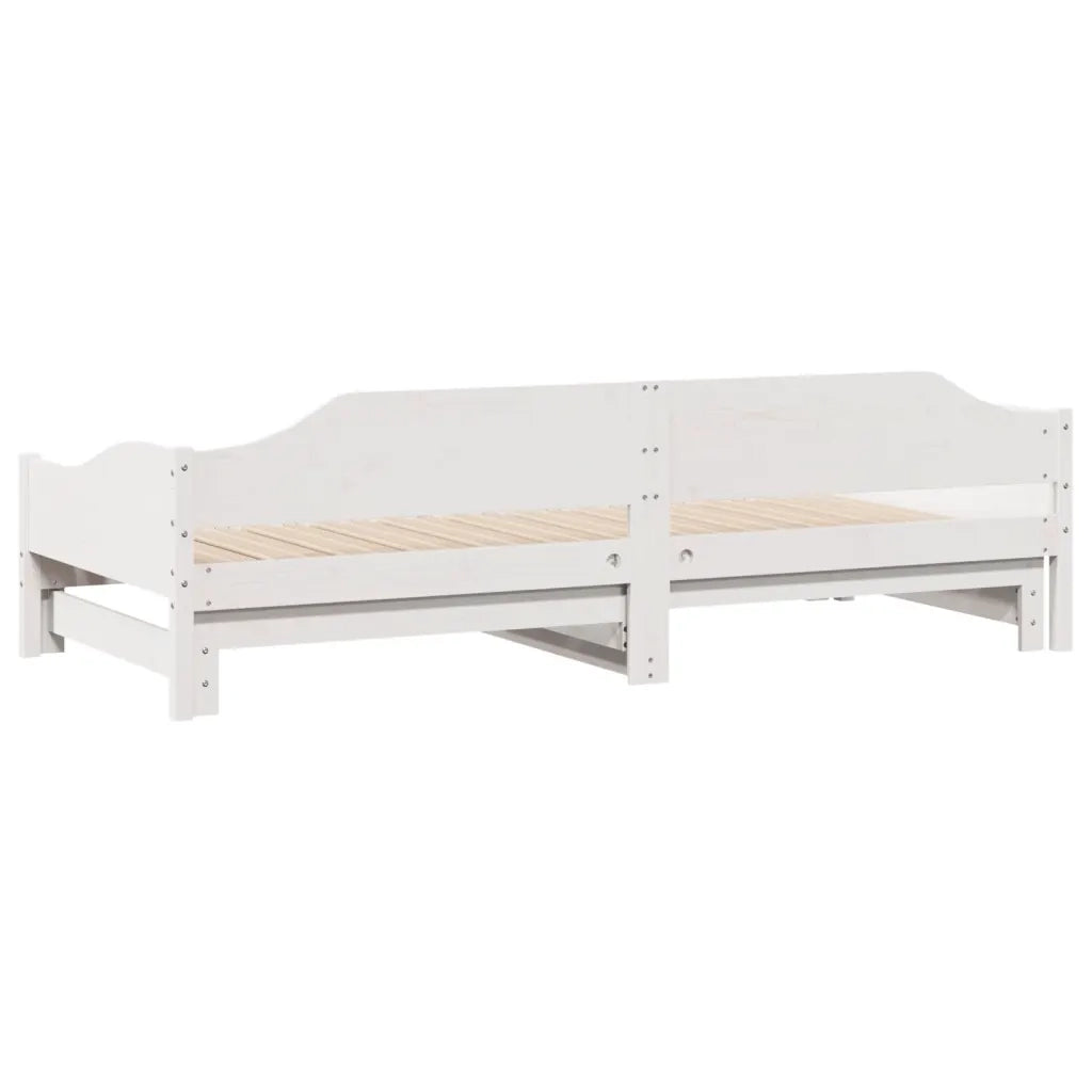 Divano Letto con Letto Estraibile Bianco 90x190cm Massello Pino 850909